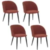 Image de Toilinux - Lot de 4 chaises en velours côtelé CELESTE - Terracotta