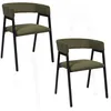 Image de Toilinux - Lot de 2 fauteuils design en tissu côtelé SCOTT - Vert