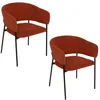 Image de Atmosphera - Lot de 2 fauteuils à diner en velours SOLEA - Terracotta