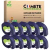 Image de 91200 10 Ruban Etiqueteuse Compatible avec DYMO LetraTag 91200 S0721510 (12 mm x 4 m) Noir sur Blanc