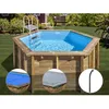 Image de Kit piscine bois Gré Lili 2 Ø 280 x 107 m + Bâche à bulles + Bâche hiver + Douche