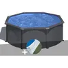 Image de Kit piscine acier gris anthracite Gré Louko ronde 320 x 122 m + Tapis de sol