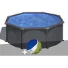 Image de Kit piscine acier gris anthracite Gré Louko ronde 320 x 122 m + Bâche à bulles