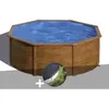 Image de Kit piscine acier aspect bois Gré Pacific ronde 370 x 122 m + Bâche dhivernage
