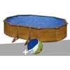 Image de Kit piscine acier aspect bois Gré Pacific ovale 634 x 399 x 122 m + Bâche à bulles