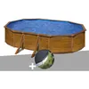 Image de Kit piscine acier aspect bois Gré Pacific ovale 634 x 399 x 122 m + Bâche dhivernage