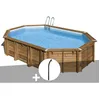 Image de Kit piscine bois Gré Avocado 656 x 456 x 131 m + Douche