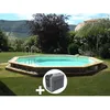 Image de Kit piscine bois Ubbink Océa 580 x 130 m - Liner bleu + Poolican
