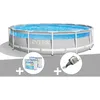 Image de Kit piscine tubulaire Intex Prism Frame Clearview ronde 427 x 107 m + 6 cartouches de filtration + Aspirateur
