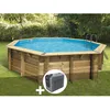 Image de Kit piscine bois Ubbink Océa 510 x 120 m - Liner beige + Poolican
