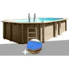 Image de Kit piscine bois Gré Safran 2 620 x 395 x 136 m + Bâche à bulles