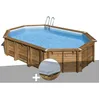 Image de Kit piscine bois Gré Avocado 656 x 456 x 131 m + Bâche hiver