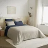 Image de Pack complet 6 pièces Lin/Marine réversible housse de couette pour lit 180 x 200 cm King size