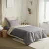 Image de Pack complet 4 pièces Taupe/Lin réversible housse de couette pour lit 90 x 190 cm