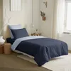Image de Pack complet 4 pièces Marine/Bleu Ciel réversible housse de couette pour lit 90 x 190 cm