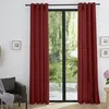 Image de Paire de rideaux tamisants à oeillets Effet Lin Moonlight Cerise