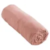 Image de Drap housse - Gaze de Coton - 160 x 200 cm - Rose Pêche - Bonnet 30 cm - Oeko-Tex