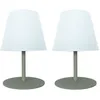Image de Set de 2 lampes de table sans fil - LUMISKY - TWINS - Olive - H16 cm - LED