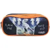 Image de Trousse scolaire - BAGTROTTER - Vorax Dinosaure - 2 compartiments - Polyester - Bleu