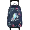 Image de Sac à dos à roulettes - BAGTROTTER - Cybel - 45 cm - Cheval Licorne - Bleu et Rose