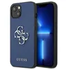 Image de Guess Saffiano 4G Big Silver Logo - Coque pour iPhone 13 mini (Bleu) - 3666339024116