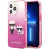 Image de Karl Lagerfeld Coque iPhone 13 Pro Gradient Ikonik Karl & Choupette - Rose (TPU/Polycarbonate)