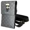 Image de Karl Lagerfeld Monogram Ikonik Patch Wallet Phone Bag   Sac pour smartphone cuir Saffiano argent