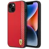 Image de Coque pour iPhone 14 Plus - FERRARI - Ferrari Carbon - Cuir véritable - Rouge - Protection efficace