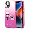 Image de Karl Lagerfeld Coque iPhone 14 Plus Gradient Ikonik Karl & Choupette Rose/Blanc