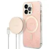 Image de Guess Bundle Pack MagSafe 4G - Ensemble coque pour iPhone 13 Pro + chargeur MagSafe (Rose/Or) - 3666339103026