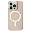 Image de Coque telephone - bumper telephone Guess GUHMN61HCMCGP Coque rigide pour iPhone 11/XR 61 Rose à paillettes Doré