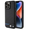 Image de Coque BMW Cuir Carbone pour iPhone 15 Plus 67   Bumper noir officiel