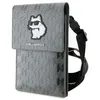 Image de Sac bandoulière pour téléphone Karl Lagerfeld Saffiano Monogram Choupette (argent)