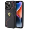 Image de Coque de téléphone - Ferrari - Twist Metal Logo - Cuir naturel - Protection anti-rayures - iPhone 15 Pro