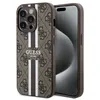 Image de Coque pour iPhone 15 Pro - Guess Hardcase 4G Rayures Imprimées MagSafe (GUHMP15LP4RPSW) - Marron
