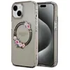 Image de Guess IML Flowers Wreath MagSafe - Coque iPhone 15 (Noir)