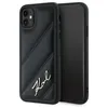 Image de Coque de téléphone - Karl Lagerfeld - Diagonal Quilted Script - iPhone 11 - Noir - Souple
