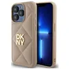 Image de IPhone 15 Pro Case - DKNY Leather Quilted Stack Logo (DKHCP15LPQDSLE) - Beige