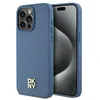 Image de IPhone 15 Pro Max Case - DKNY Leather Monogram Pattern Metal Logo MagSafe (DKHMP15XPSHRPSB) - Bleu