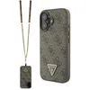 Image de Coque Guess Leather Metal Logo Strass Crossbody avec cordon pour iPhone 16 - Brown