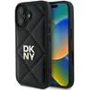 Image de IPhone 16 Case - DKNY Leather Quilted Stack Logo (DKHCP16SPQQDSLK) - Noir
