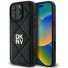 Image de IPhone 16 Pro Case - DKNY Leather Quilted Stack Logo (DKHCP16LPQQDSLK) - Noir