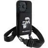 Image de Coque Cordon - KARL LAGERFELD - iPhone 16 Pro - Noir - Cuir Saffiano - Élégante et Pratique