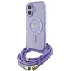 Image de Coque Guess IML Crossbody Cord Script MagSafe avec cordon pour iPhone 16 - Purple