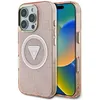 Image de Coque Guess IML Metal Glitter 4G Circle Triangle MagSafe pour iPhone 16 Pro Max - Pink