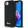 Image de Coque pour iPhone 16e - Guess Silicone Script Metal Logo (GUHMPSE4SMBSLK) - Noir