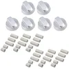 Image de Lot de 6 boutons de four argent universel avec 30 adaptateurs Four cuisinière 3666356130630