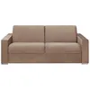 Image de Canapé 4 places convertible express en velours beige - Couchage 160 cm - Matelas 22 cm avec mémoire de forme CALITO