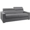 Image de Canapé 4 places convertible express en tissu gris - couchage lattes larges 160 cm - Matelas 22 cm avec mémoire de forme VIZIR
