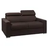 Image de Canapé 2 places convertible express en tissu marron - couchage 120 cm - Matelas 22 cm avec mémoire de forme VIZIR